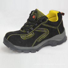 Suede Leather Work Safety Shoes (preto)